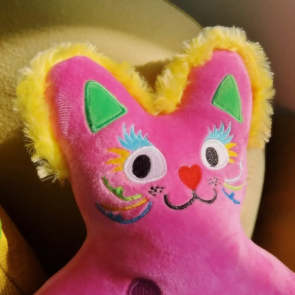 Cute and Kawaii Pink Crystal Velvet Cat Shaped Pillow for Bed and Sofa Cute and Kawaii Pink Crystal Velvet Cat Shaped Pillow for Bed and Sofa