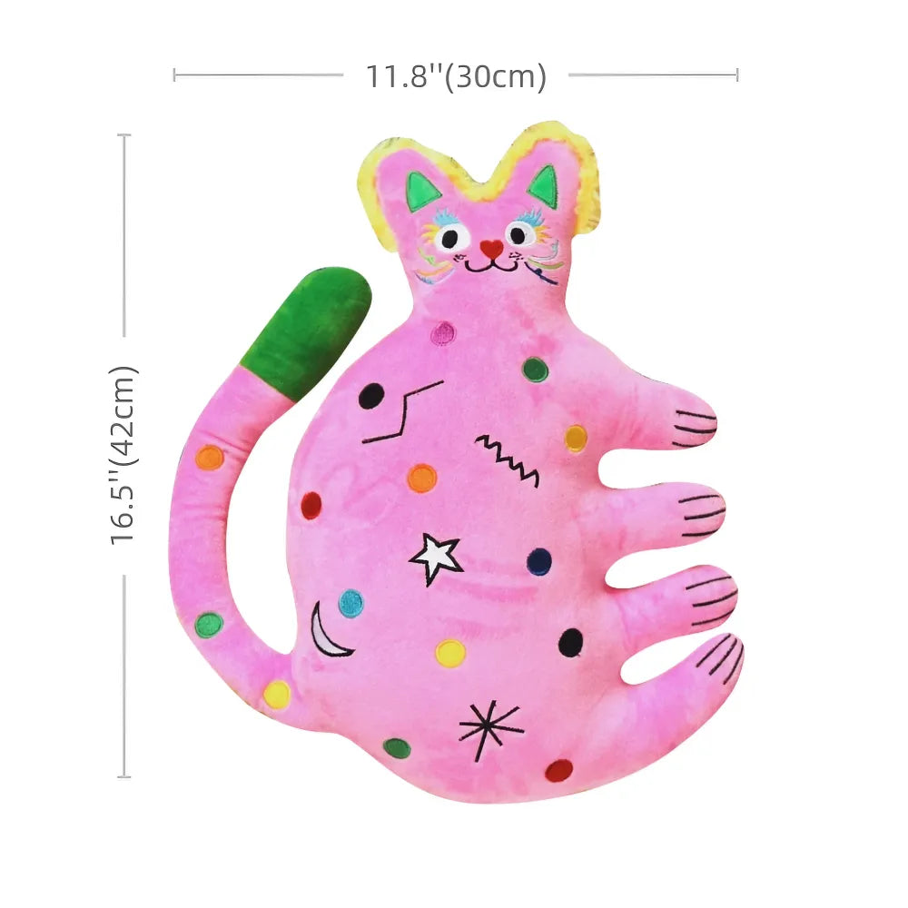 Cute and Kawaii Pink Crystal Velvet Cat Shaped Pillow for Bed and Sofa Cute and Kawaii Pink Crystal Velvet Cat Shaped Pillow for Bed and Sofa