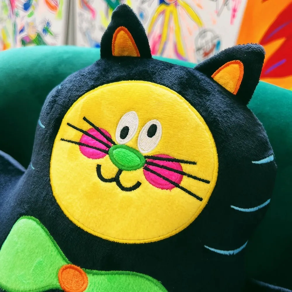 Kawaii Butterfly Cat Plush Cute Throw Pillow for Bed and Sofa in Black Crystal Velvet Kawaii Butterfly Cat Plush Cute Throw Pillow for Bed and Sofa in Black Crystal Velvet