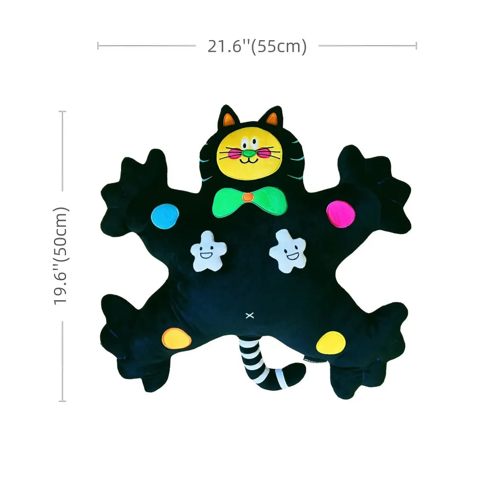 Kawaii Butterfly Cat Plush Cute Throw Pillow for Bed and Sofa in Black Crystal Velvet Kawaii Butterfly Cat Plush Cute Throw Pillow for Bed and Sofa in Black Crystal Velvet