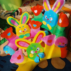 Cute Kawaii "Hug Me Bunny" Green Velvet Pillow for Bed and Sofa