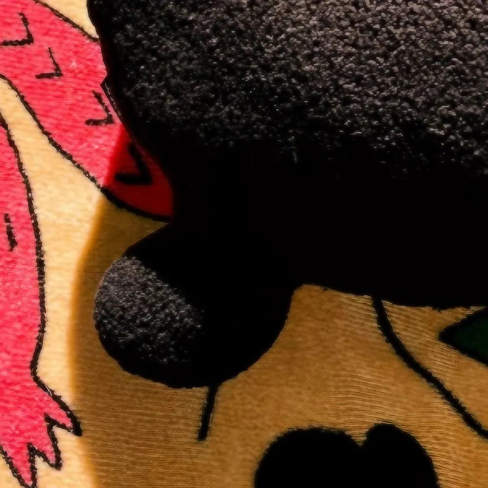 Cute Kawaii Throw Pillow Black Rabbit Shaped Teddy Fur  for Bed, Sofa Cute Kawaii Throw Pillow Black Rabbit Shaped Teddy Fur  for Bed, Sofa