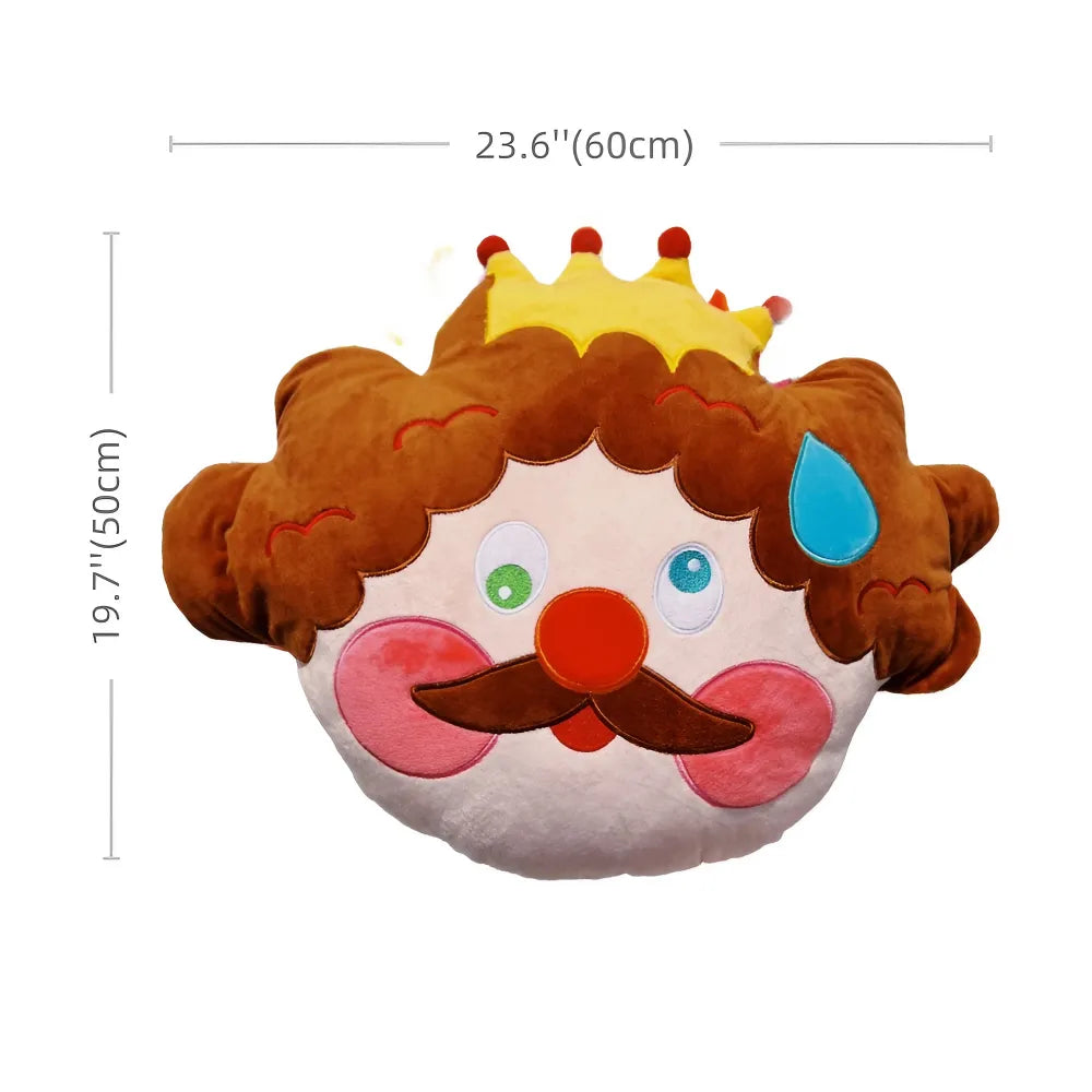 Cute Kawaii King-Themed Diamond Plush Head-Shaped Throw Pillow for Bed and Sofa Cute Kawaii King-Themed Diamond Plush Head-Shaped Throw Pillow for Bed and Sofa