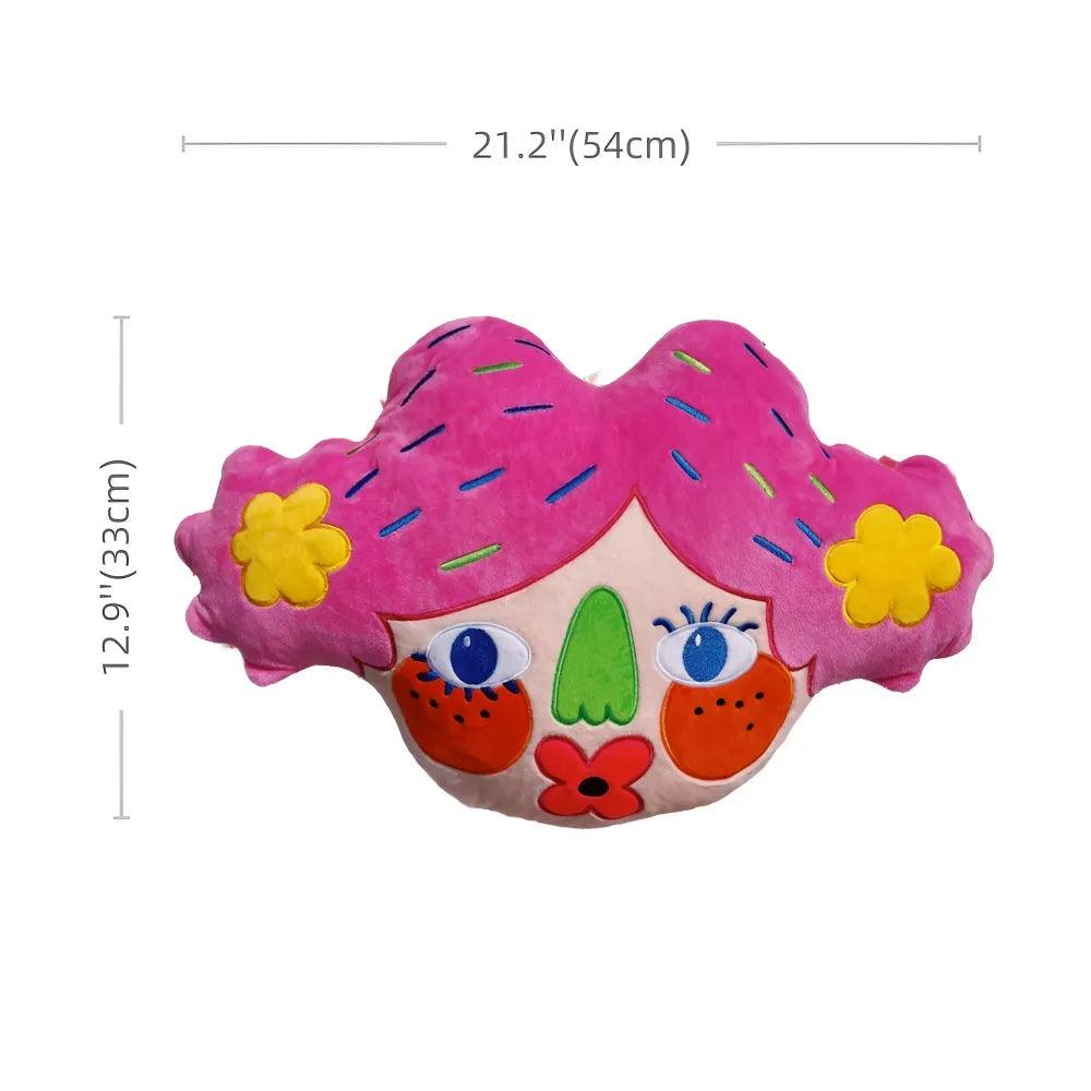 Cute Kawaii King-Themed Diamond Plush Head-Shaped Throw Pillow for Bed and Sofa Cute Kawaii King-Themed Diamond Plush Head-Shaped Throw Pillow for Bed and Sofa
