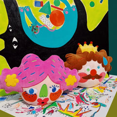 Cute Kawaii King-Themed Diamond Plush Head-Shaped Throw Pillow for Bed and Sofa