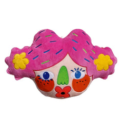 Cute Kawaii King-Themed Diamond Plush Head-Shaped Throw Pillow for Bed and Sofa