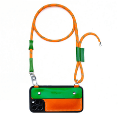 Leather Phone Colorful Cases iPhone 15 14 13 12 With Crossbody Strap Card Holder