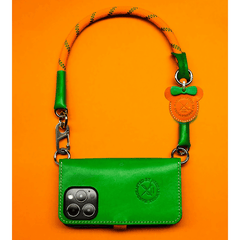 Leather iPhone Wallet Colorful Cases iPhone 15 14 13 With Crossbody Strap