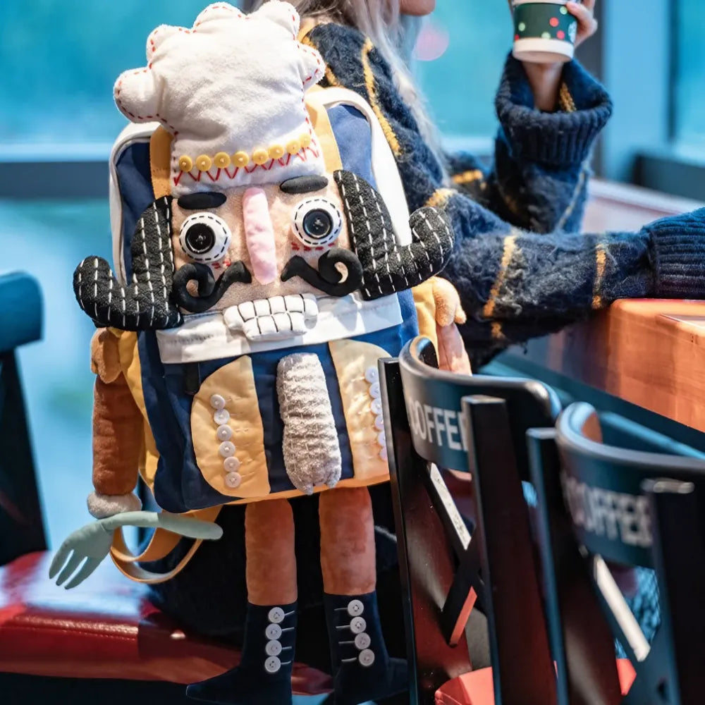 Nutcracker Chef Cute Personality Cotton Leisure Kawaii Backpack - Handmade Nutcracker Chef Cute Personality Cotton Leisure Kawaii Backpack - Handmade