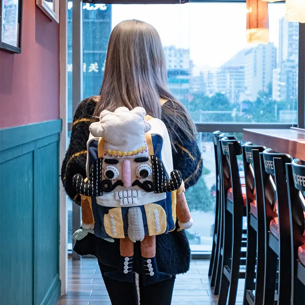 Nutcracker Chef Cute Personality Cotton Leisure Kawaii Backpack - Handmade Nutcracker Chef Cute Personality Cotton Leisure Kawaii Backpack - Handmade