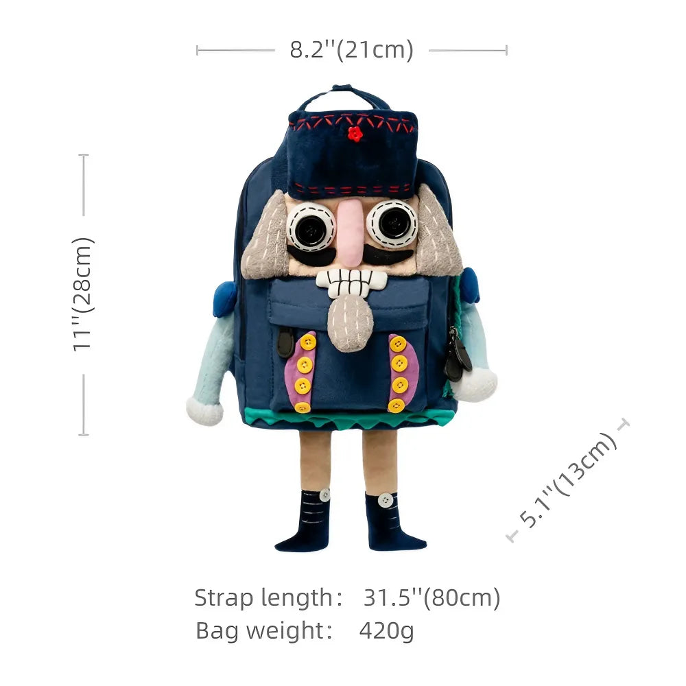 Cute Nutcracker Soldier Canvas Kawaii Backpack Casual and Personalized Style - Handmade Cute Nutcracker Soldier Canvas Kawaii Backpack Casual and Personalized Style - Handmade
