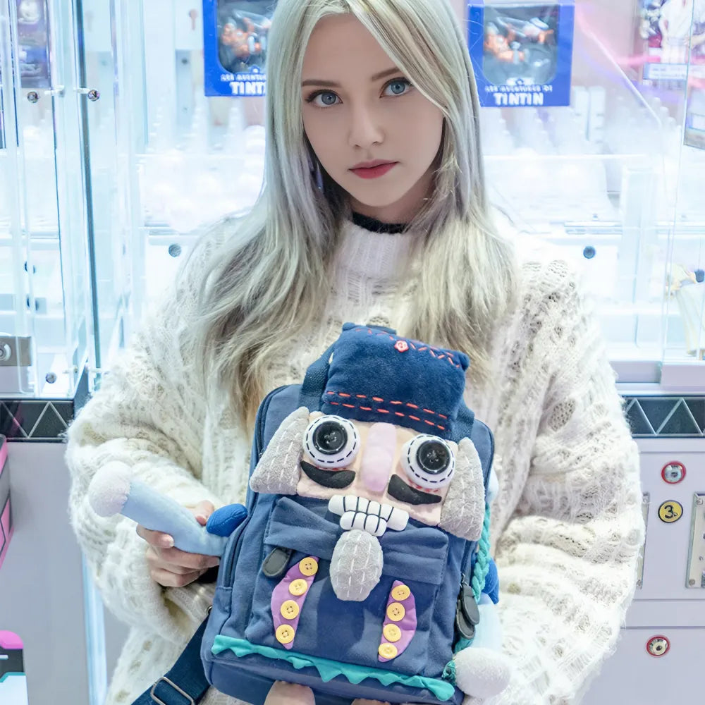 Cute Nutcracker Soldier Canvas Kawaii Backpack Casual and Personalized Style - Handmade Cute Nutcracker Soldier Canvas Kawaii Backpack Casual and Personalized Style - Handmade