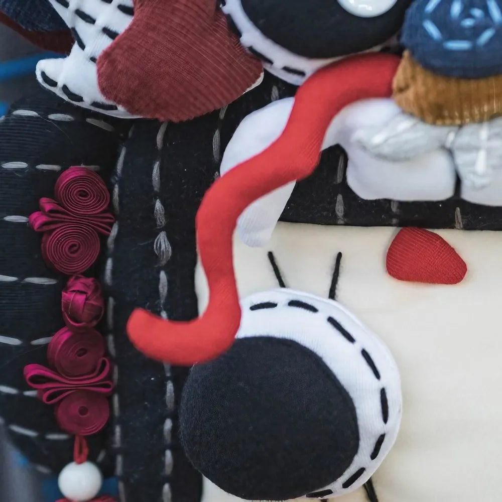 빨간 코튼 귀여운 크로스바디 백, 춤추는 용 모자 디자인 소녀용 귀엽고 캐주얼한 휴대폰 파우치 빨간 코튼 귀여운 크로스바디 백, 춤추는 용 모자 디자인 소녀용 귀엽고 캐주얼한 휴대폰 파우치