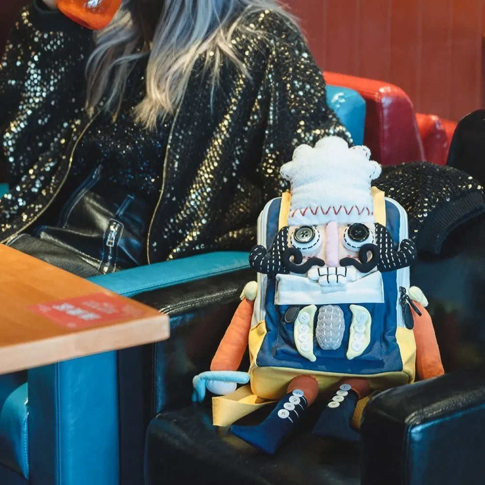 Cute Nutcracker Chef Personality Cotton Leisure Kawaii Backpack - Handmade Cute Nutcracker Chef Personality Cotton Leisure Kawaii Backpack - Handmade