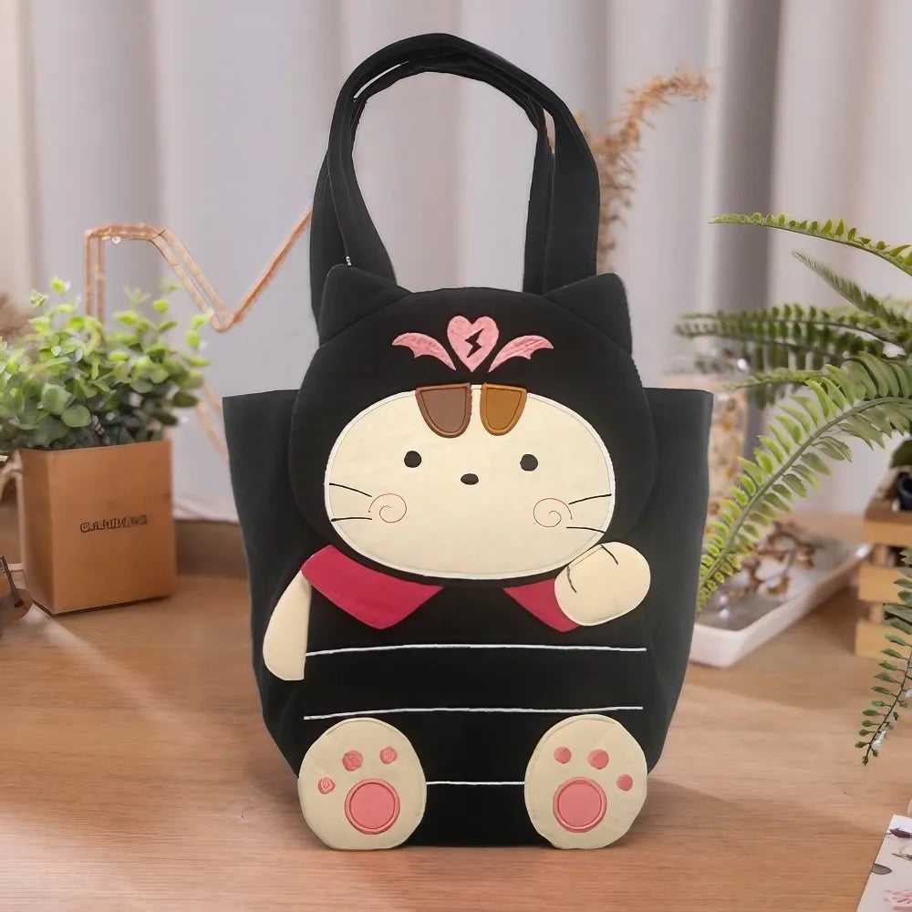 Sweetheart Cat Cute Black Cotton Casual Kawaii Tote Bag Sweetheart Cat Cute Black Cotton Casual Kawaii Tote Bag