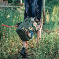 Van Gogh Cute and Stylish Green Polyester Kawaii Backpack Casual and Laptop Handmade Bag