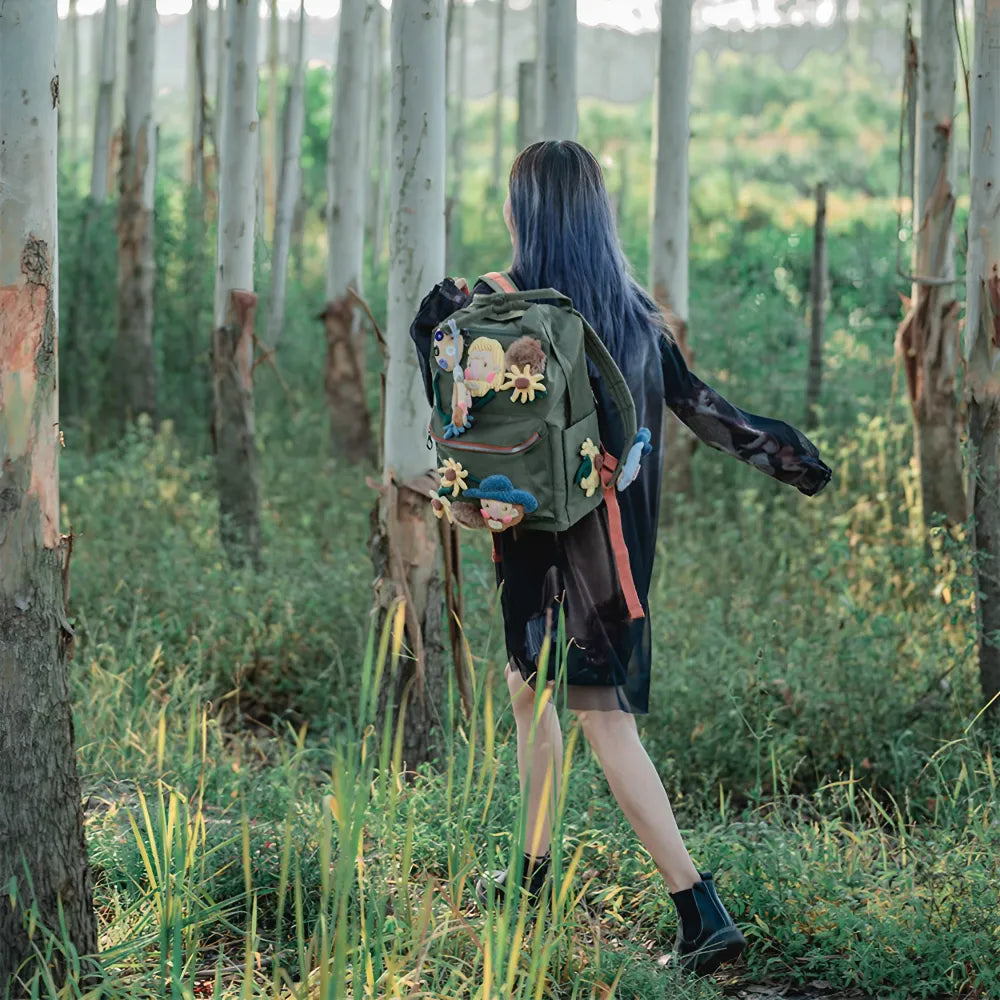 Van Gogh Cute and Stylish Green Polyester Kawaii Backpack Casual and Laptop Handmade Bag Van Gogh Cute and Stylish Green Polyester Kawaii Backpack Casual and Laptop Handmade Bag