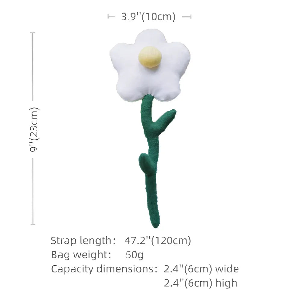 White Rose Cute Crossbody Bag Casual Mini Cotton Kawaii Sling Bag White Rose Cute Crossbody Bag Casual Mini Cotton Kawaii Sling Bag