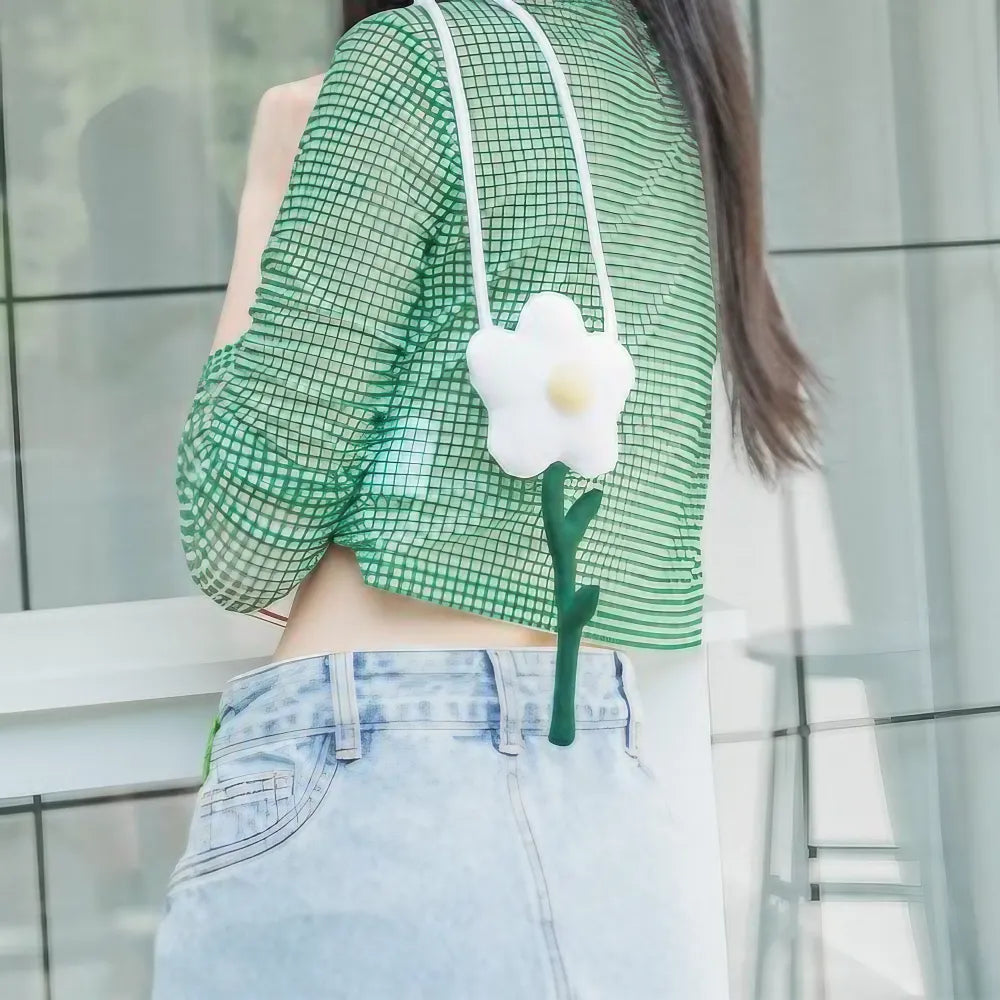 White Rose Cute Crossbody Bag Casual Mini Cotton Kawaii Sling Bag White Rose Cute Crossbody Bag Casual Mini Cotton Kawaii Sling Bag