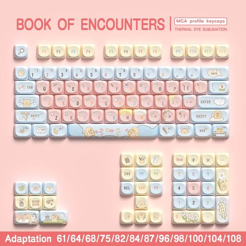 112-Key MCA Profile Keycap Set - Book Of Encounters Theme