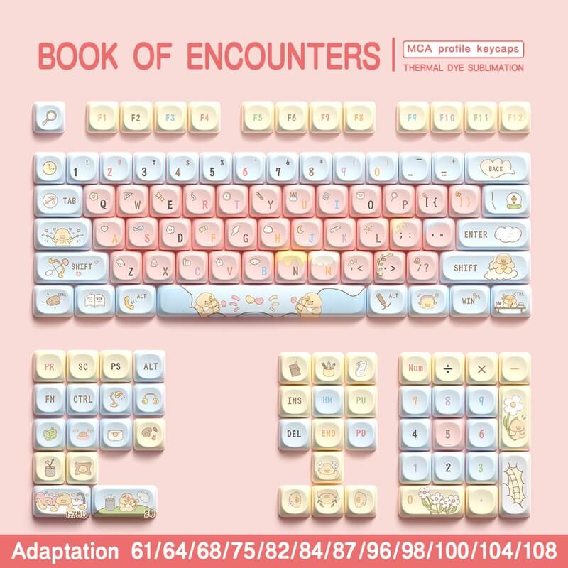 112-Key MCA Profile Keycap Set - Book Of Encounters Theme