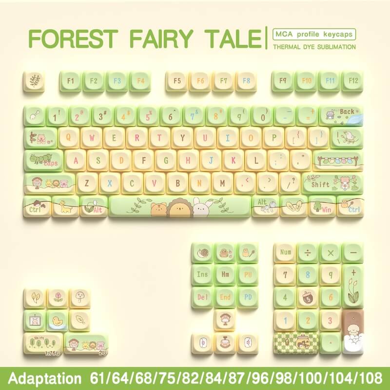 112-Key MCA Profile Keycap Set - Forest Fairy Tale Theme