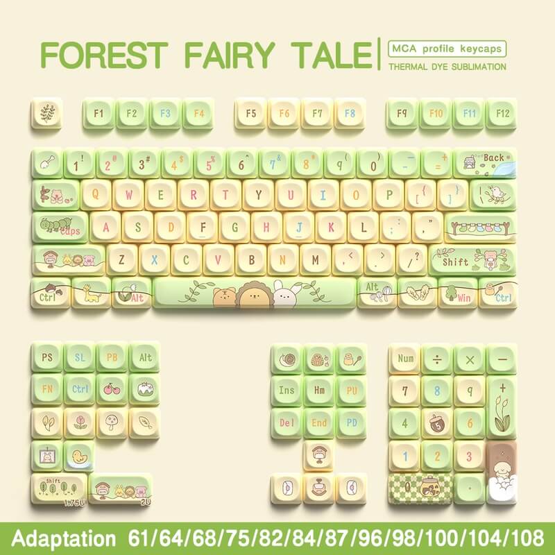 112-Key MCA Profile Keycap Set - Forest Fairy Tale Theme