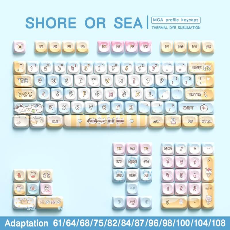 112-Key MCA Profile Keycap Set - Shore Or Sea Theme