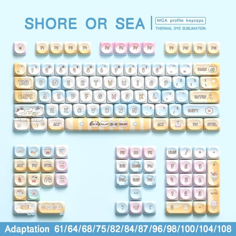 112-Key MCA Profile Keycap Set - Shore Or Sea Theme