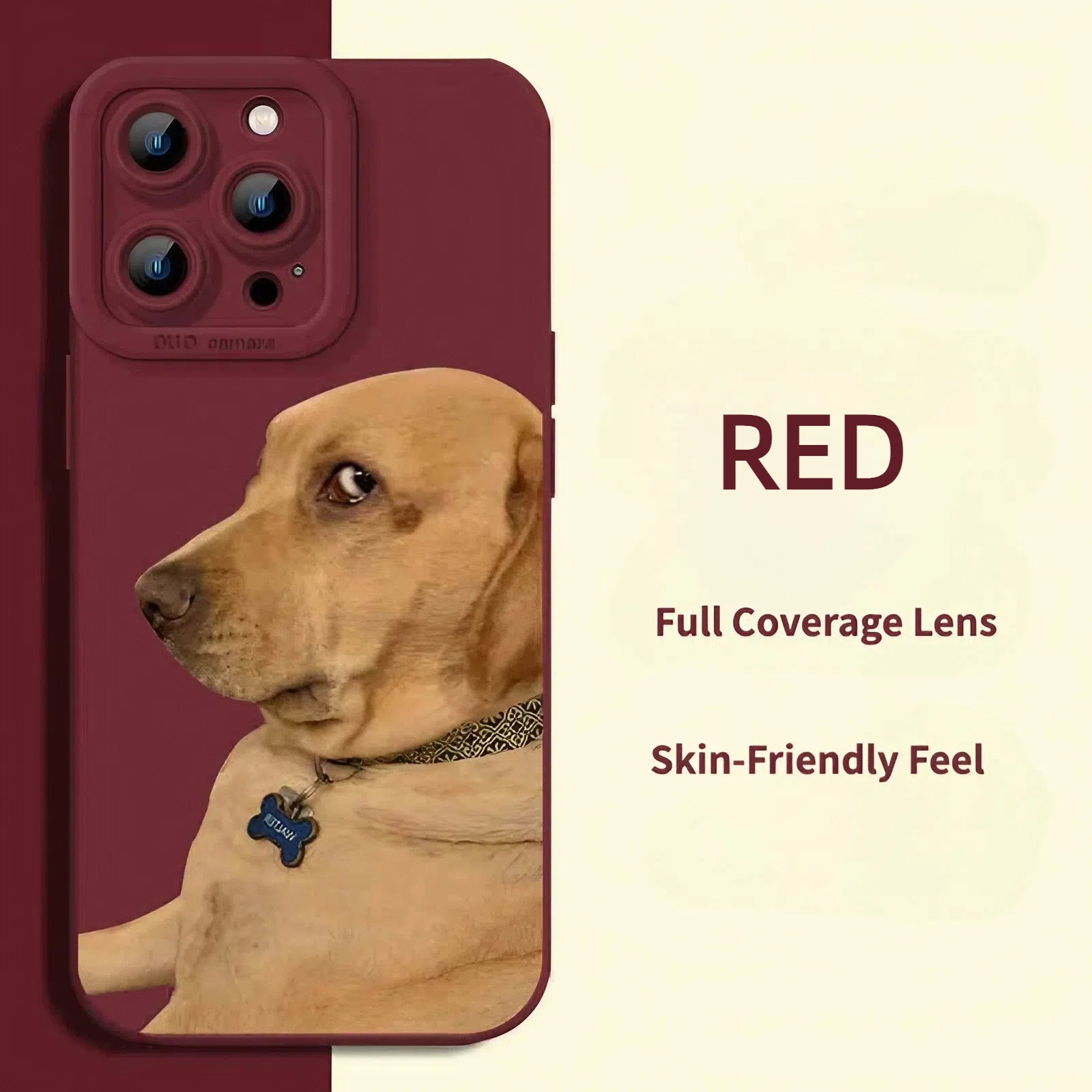 iPhone 15 16 Pro Max Case - Silicone Yellow - Playfully Cross-eyed Labrador Design