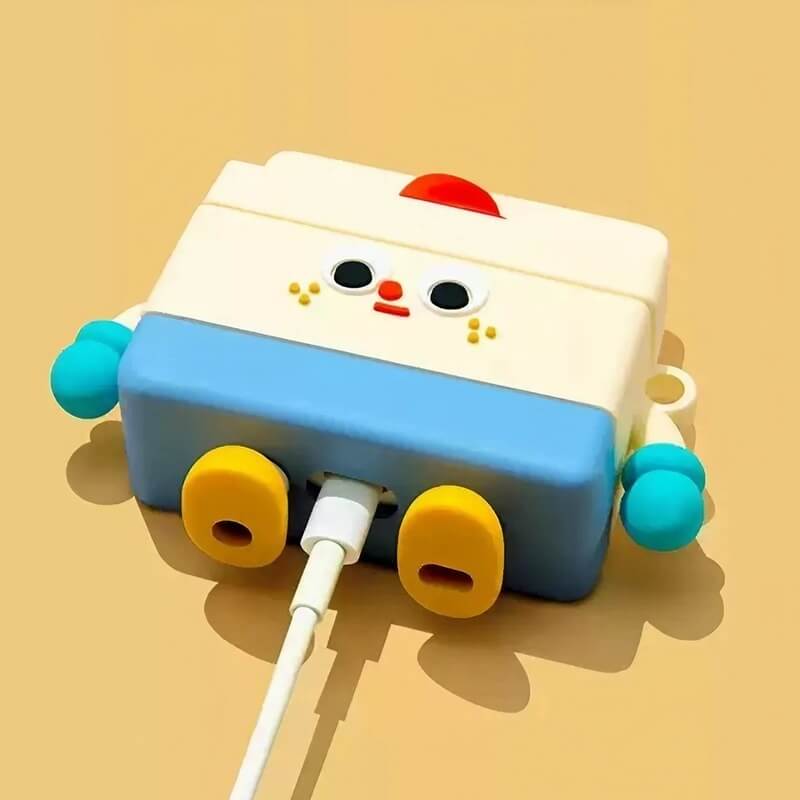 3.3″ Cute & Funny Milk Carton Silicone AirPods Case - Off-White