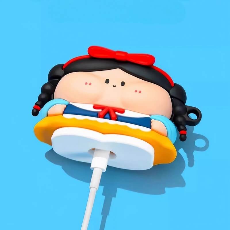 3″ Blue Silicone AirPods Case - Snow White Theme, Cute & Funny Design