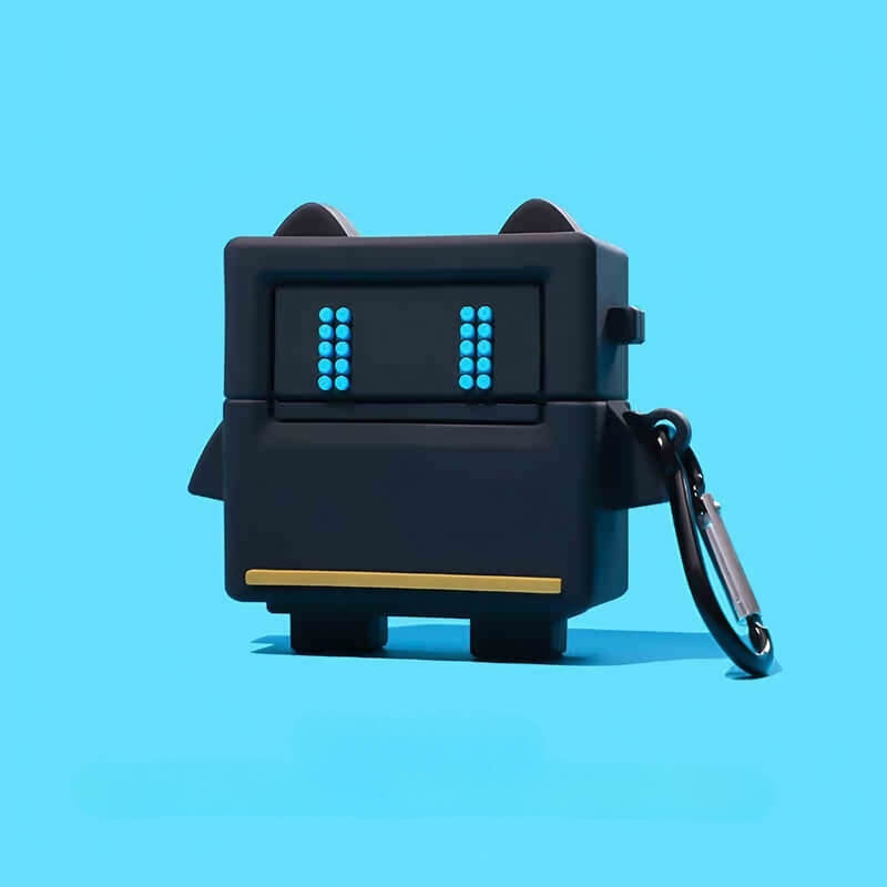 3″ Silicone AirPods Case - Coolest Black Robot