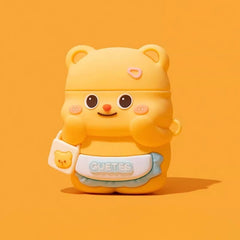 3″ Silicone AirPods Case - Cute & Funny Tote Bag Bear, Yellow