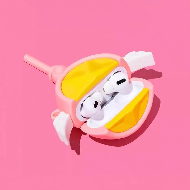 5.8" Cute Yellow Silicone AirPods Case - Clow Card Wand Inspired