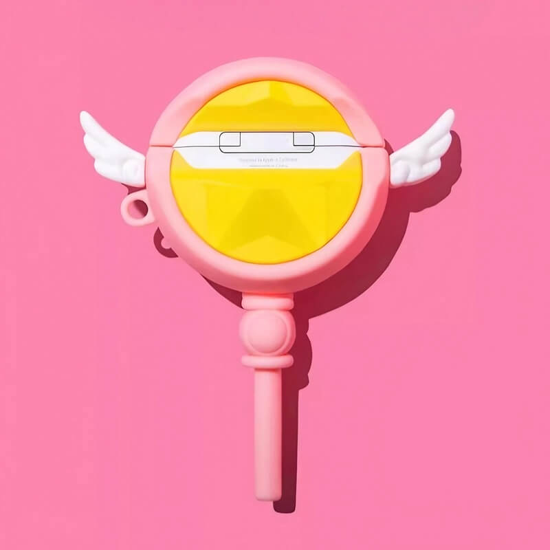 5.8" Cute Yellow Silicone AirPods Case - Clow Card Wand Inspired