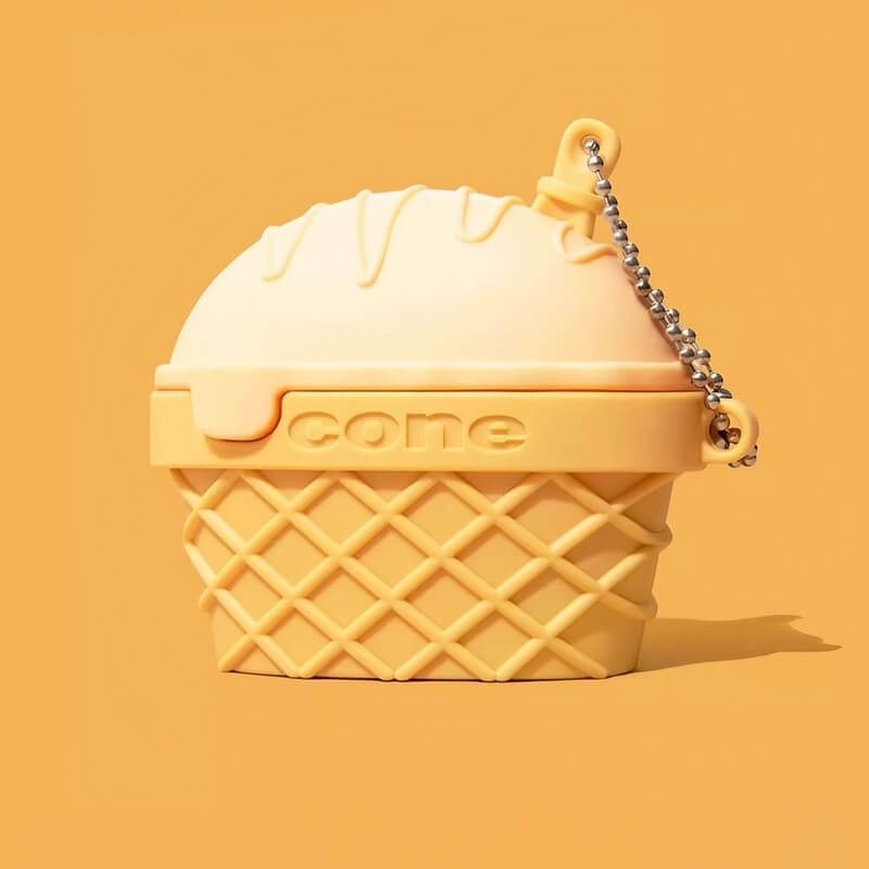 5″ Brown Silicone AirPods Case - Funny Chocolate Cone Ice Cream Theme