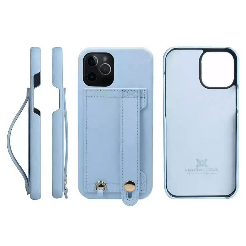 6.7″ iPhone 14 Pro Max Leather Case with Phone Grip and Wallet Dark Blue