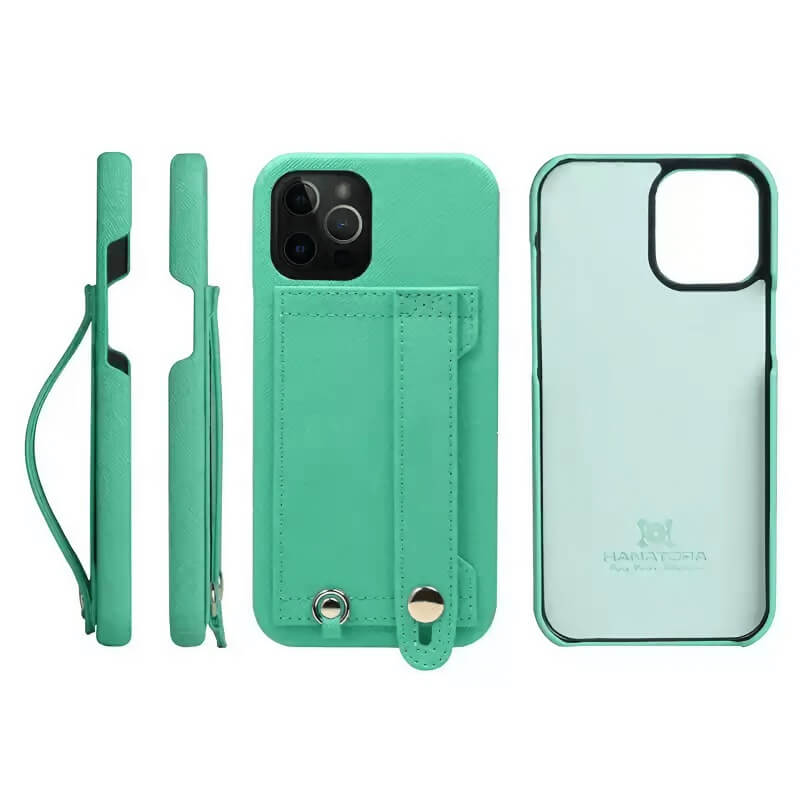 6.7″ iPhone 14 Pro Max Leather Case with Phone Grip and Wallet Dark Blue