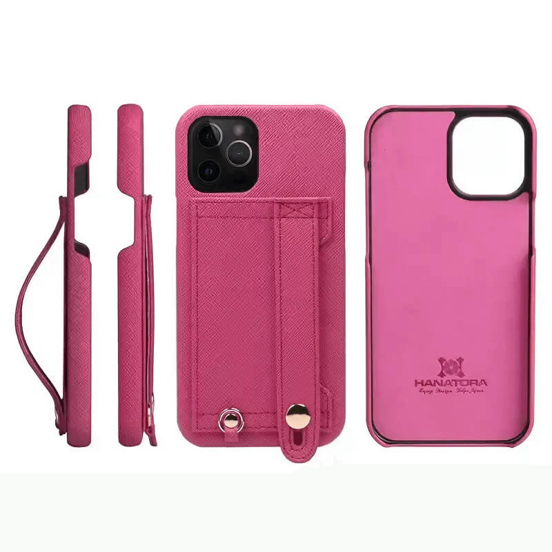 6.7″ iPhone 14 Pro Max Leather Case with Phone Grip and Wallet Dark Blue