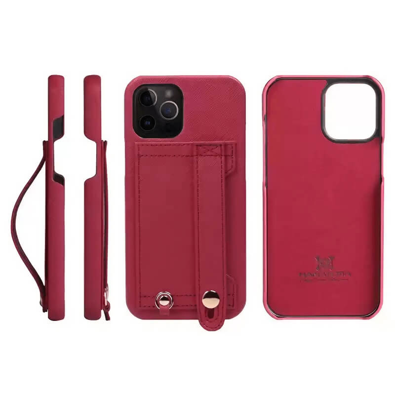 6.7″ iPhone 14 Pro Max Leather Case with Phone Grip and Wallet Dark Blue