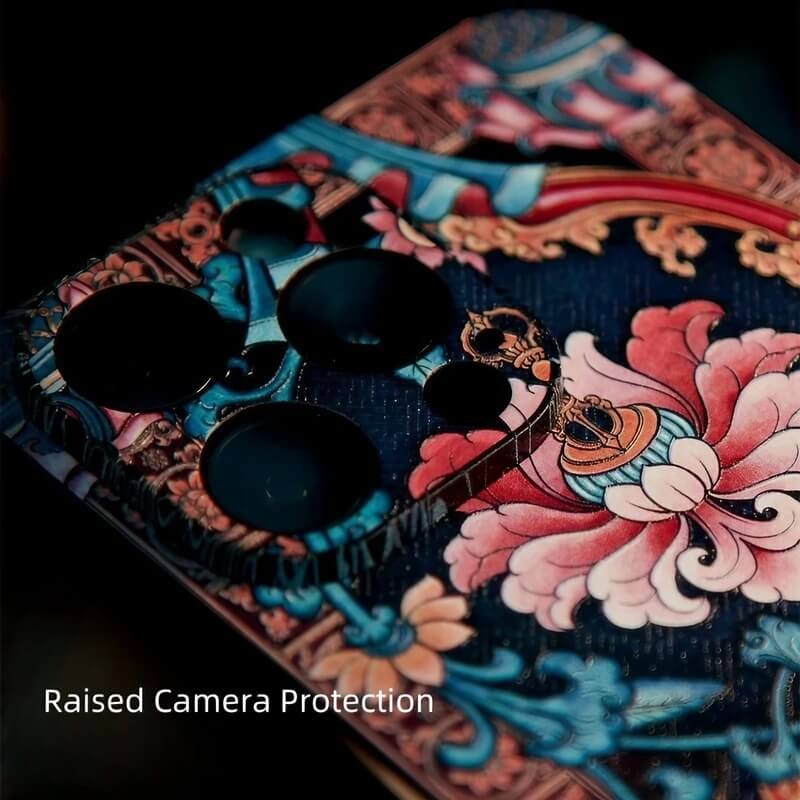 6.7″ iPhone 16 Pro Max Art TPU Case - Textured Twining Lotus Design