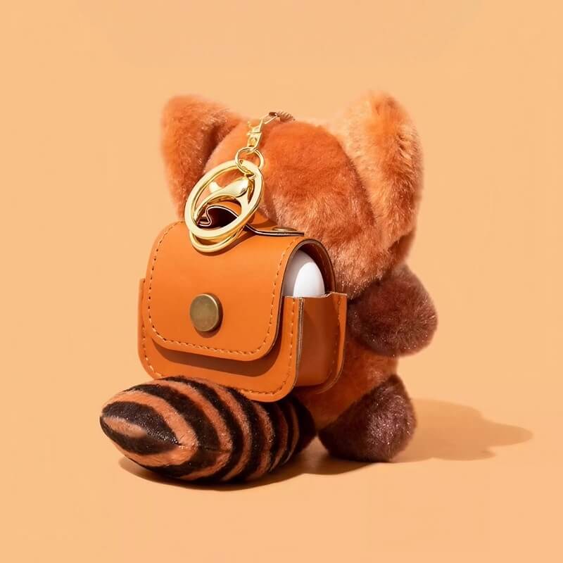 6″ Plush Brown AirPods Case - Red Panda Theme - Funny Cute Accessory
