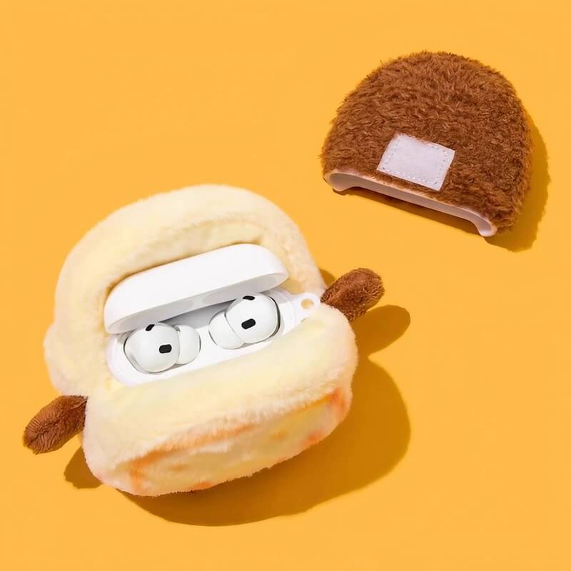 7″ Plush AirPods Case - Off-White, Cute & Funny Chinese Pork Burger Theme