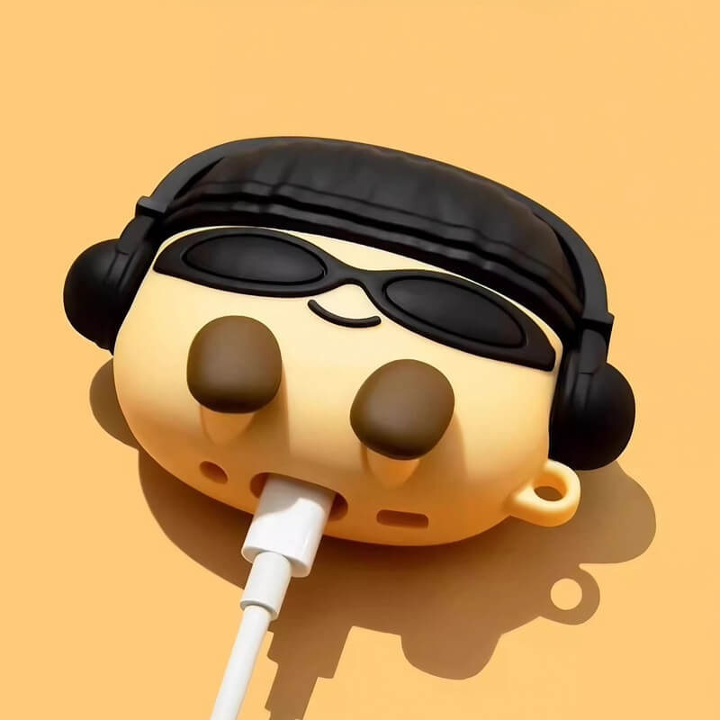 Black Silicone AirPods Case 3″ - Funny Sunglasses Potato Theme