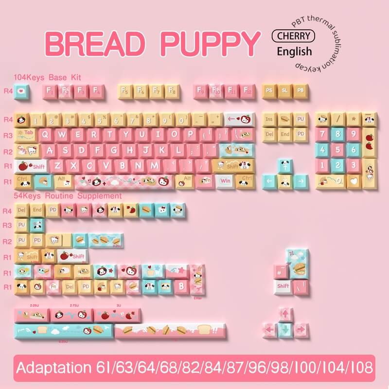 Bread Puppy Theme 138-Key MDA Profile Keycap Set