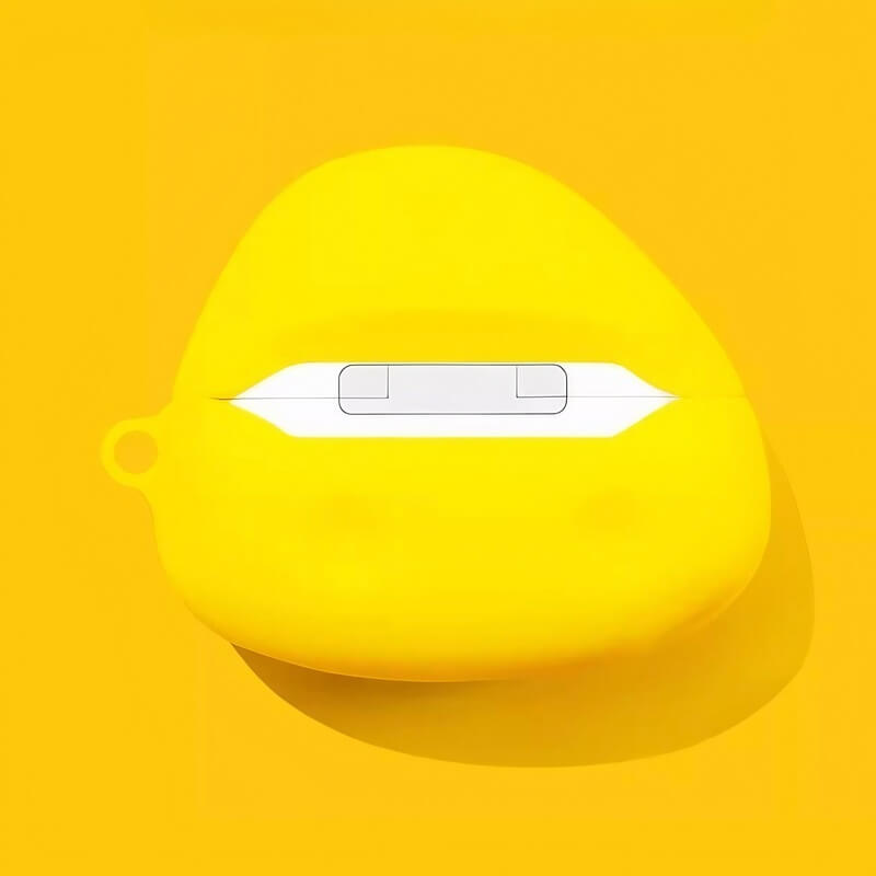 Cute Cheese-Themed Silicone 3" AirPods Case in Yellow