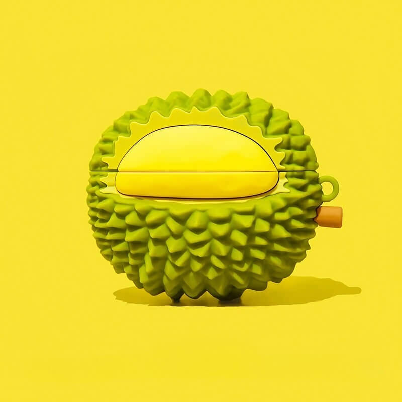 Cute Funny Durian AirPods Case 3″ - Silicone Green