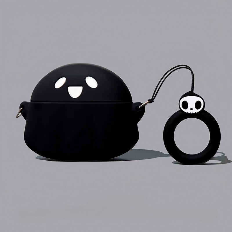 Cute Funny Ghost Silicone AirPods Case - White Protective Cover