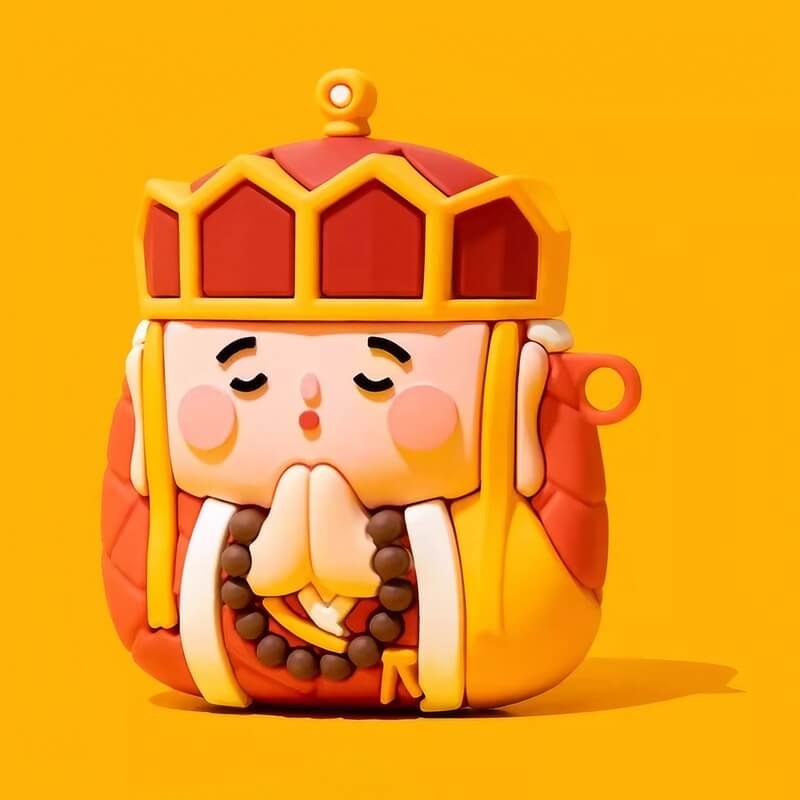 Cute & Funny Yellow Silicone AirPods Case - Monkey King Theme
